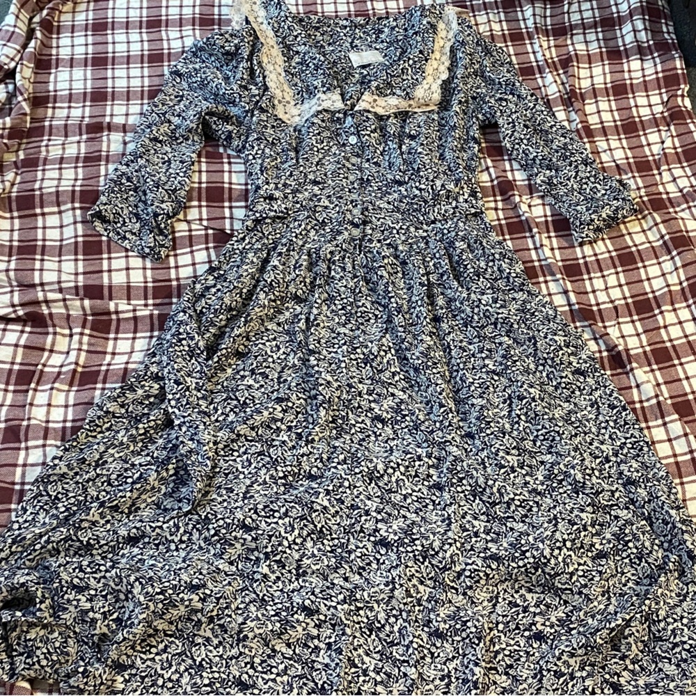 Floral Lace Trim prairie Blouse
